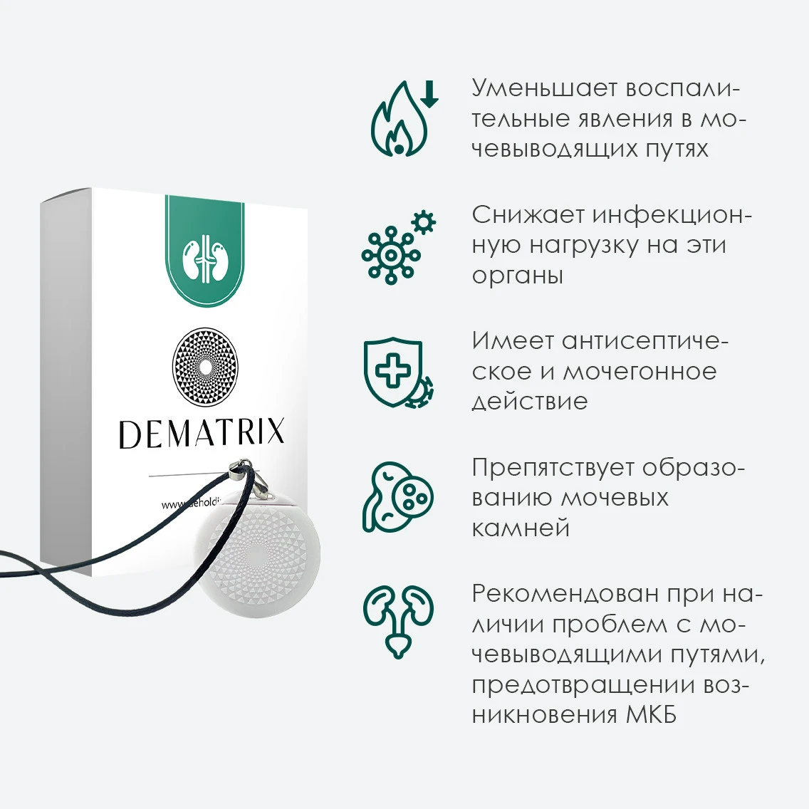 Гомеопатический медальон DeMatrix "Здоровье почек"