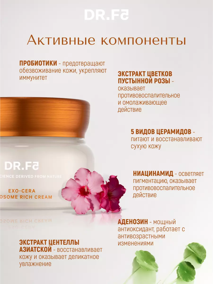 DR.F5 Крем для лица восстанавливающий с церамидами и липосомами 50 мл EXO-CERA Корея