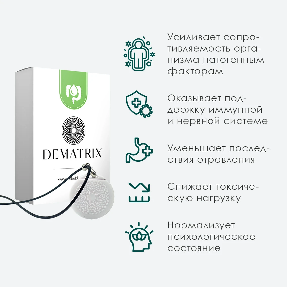 Гомеопатический медальон DeMatrix «Детокс S»