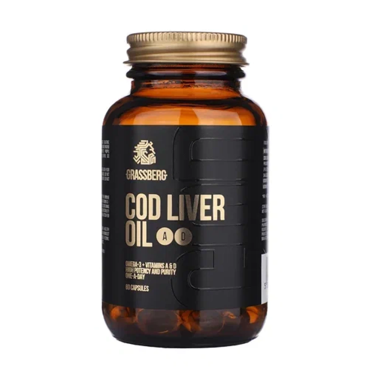 Cod Liver Oil + Vit D, A, E Grassberg 60 шт.